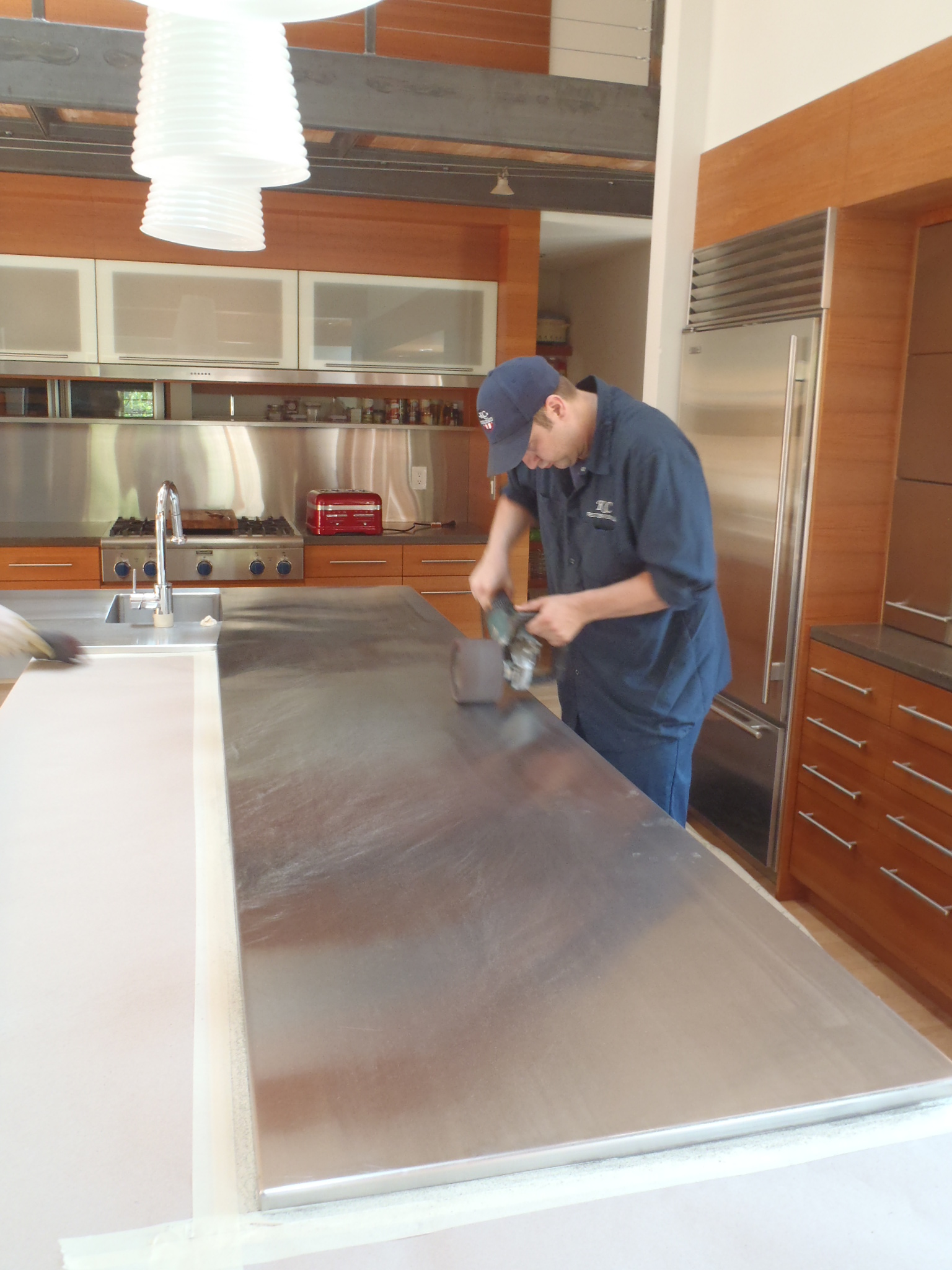 Stainless steel counter