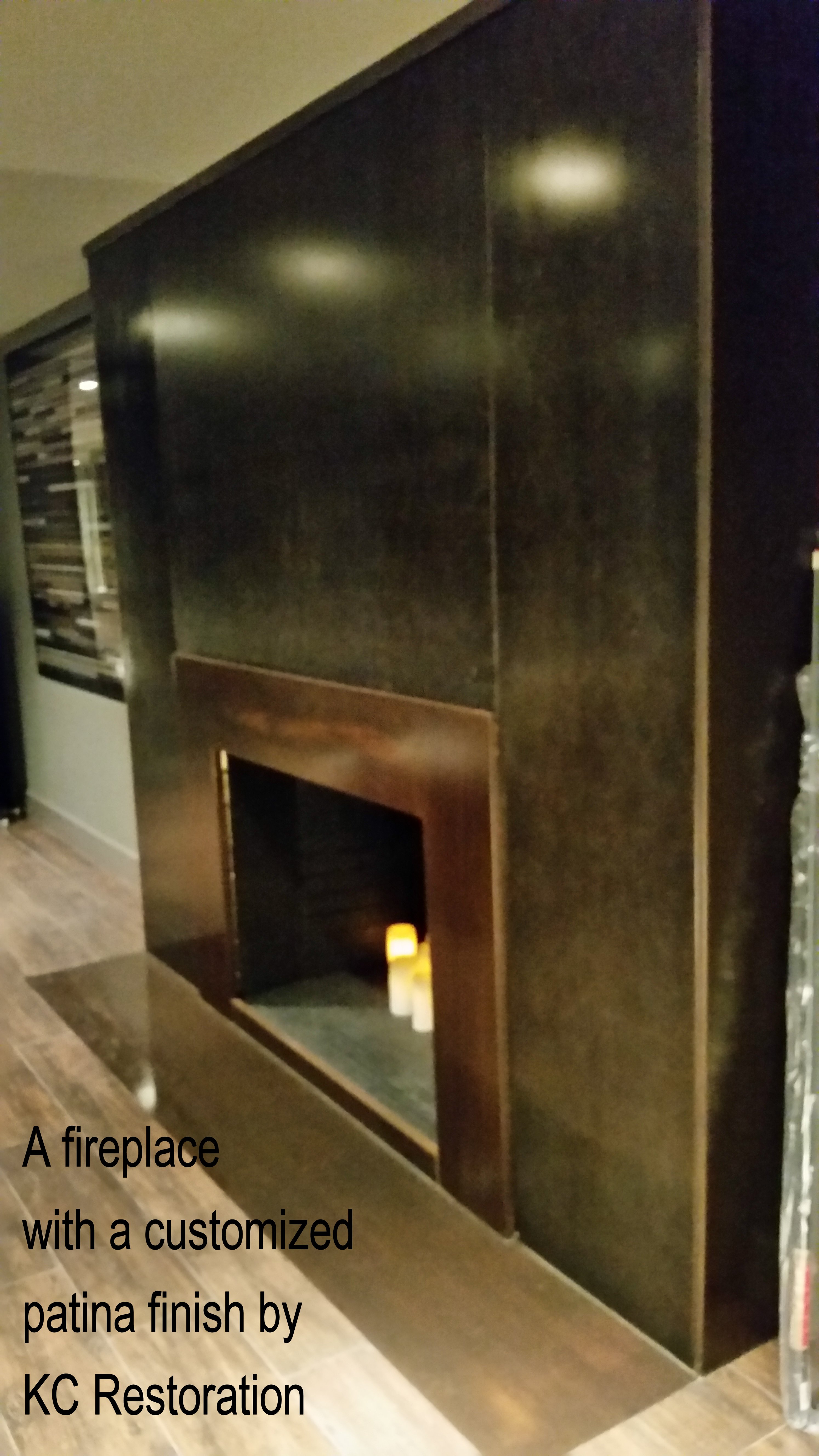 Fireplace surround patina