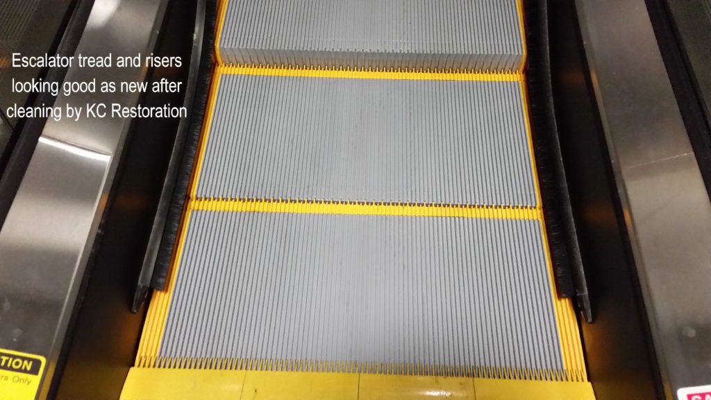 Escalator cleaning by KC Restoration