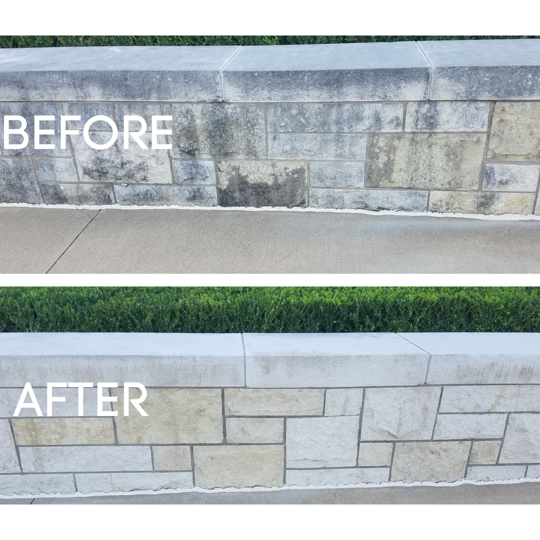 stone wall b and a